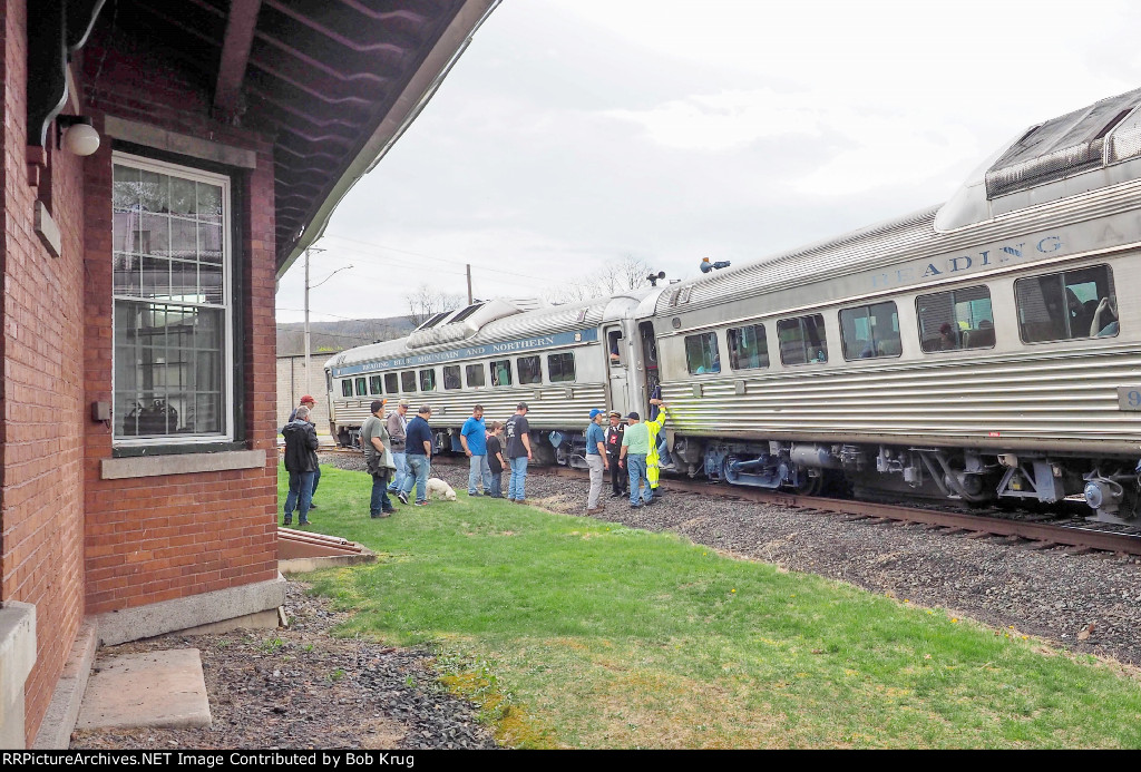 Re-boarding the train at Tremont Station